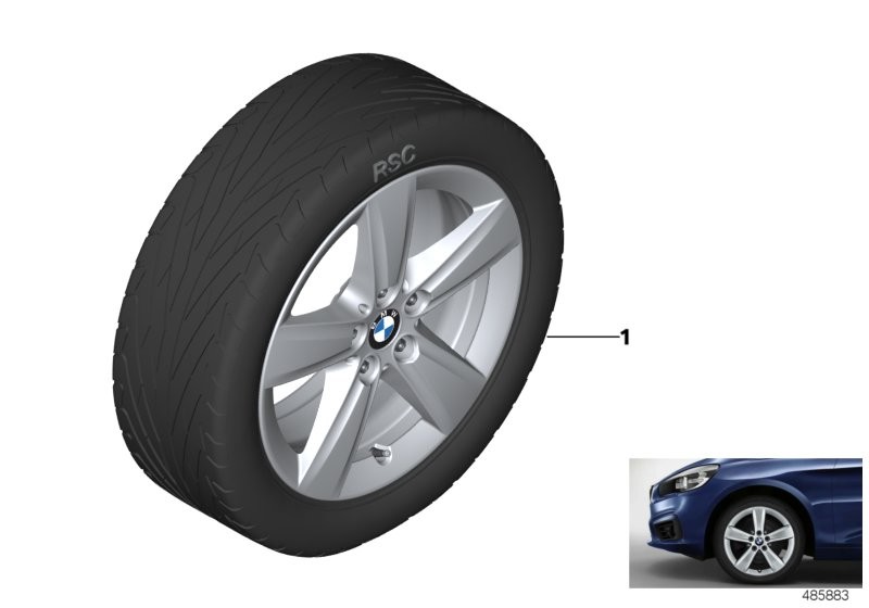 BMW 轻质铝合金轮辋 星形轮辐 478 - 17'