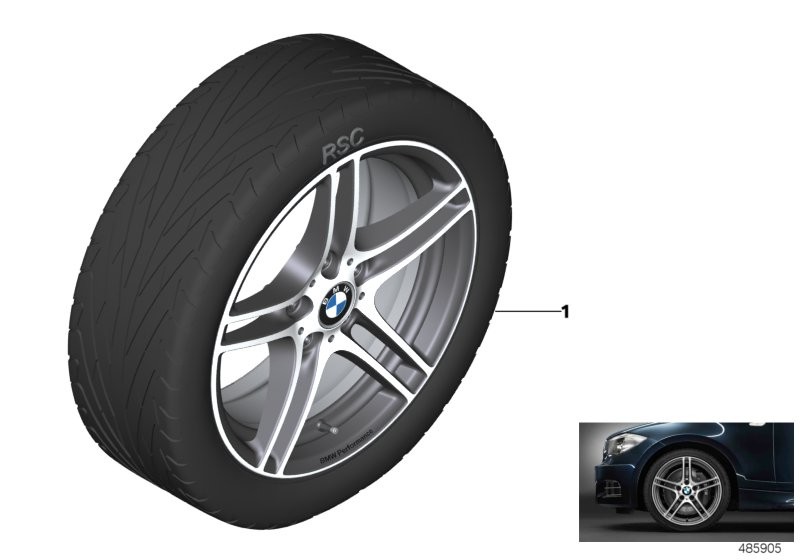 BMW Perf.轻质合金轮辋 双轮辐 313 - 18