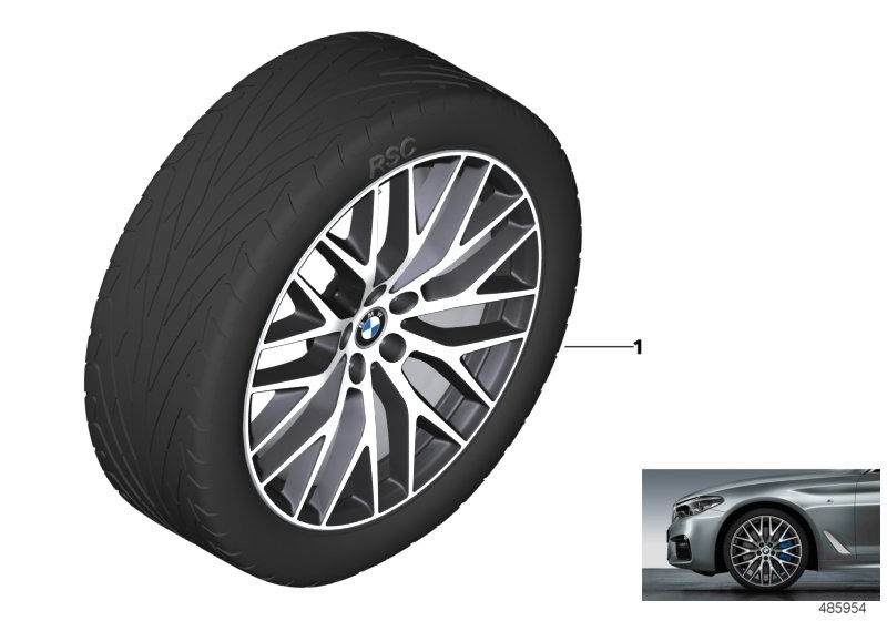 BMW LM roue rayons croisés 636 - 20