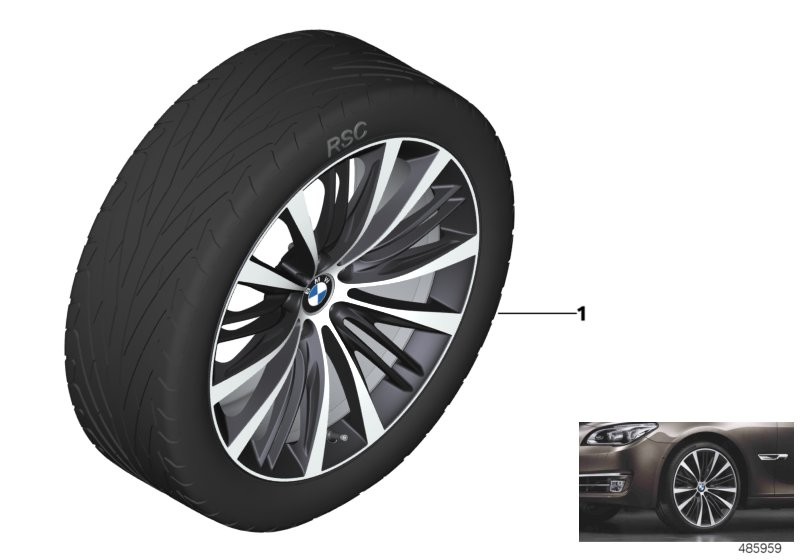 BMW 轻金属车轮 V 型轮辐 463 - 21