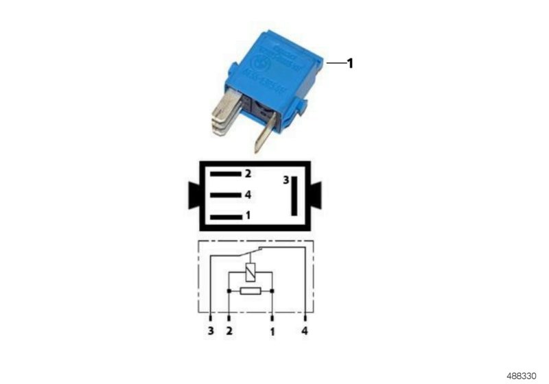 Mini relay, opener, blue