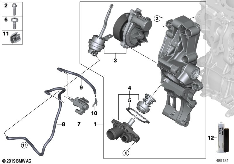 Cooling system - coolant pump/thermostat