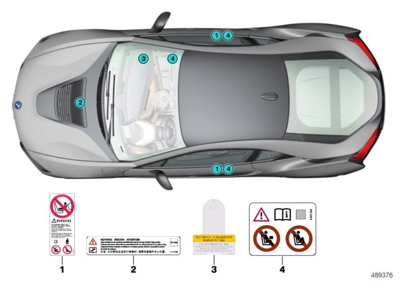 Placa indicadora de airbag
