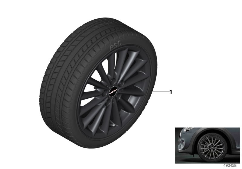 Winter wheel w.tyre JCW multi-sp.505-17