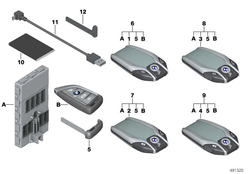 BMW 디스플레이 키 / BDC가 포함된 라디오 원격조정장치 세트