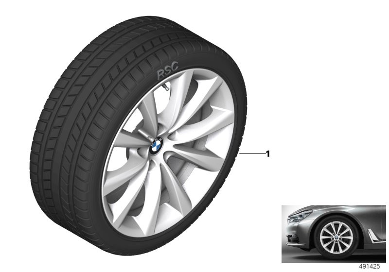 Winter wheel with tyre V-spoke 642 - 18