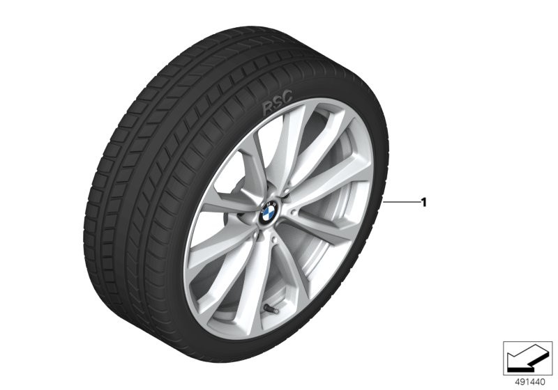 Winter wheel with tyre V-spoke 750 - 20