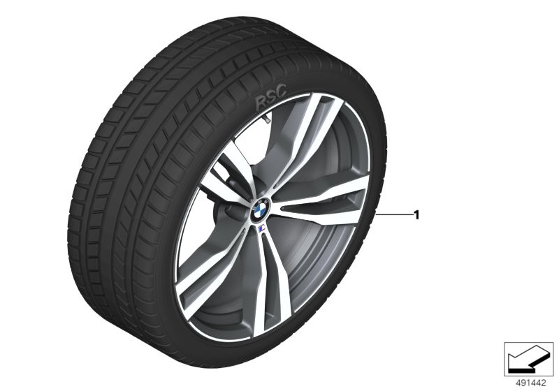 Wint.wheel w.tyre M dble sp. 754M - 21