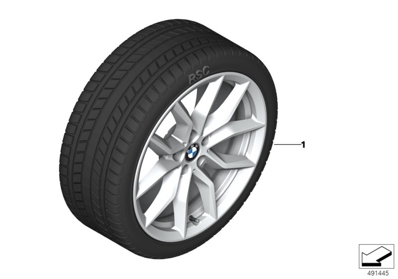 Winter wheel with tyre V-spoke 734 - 19