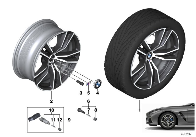 BMW 轻质合金轮辋 双轮辐 798M - 18
