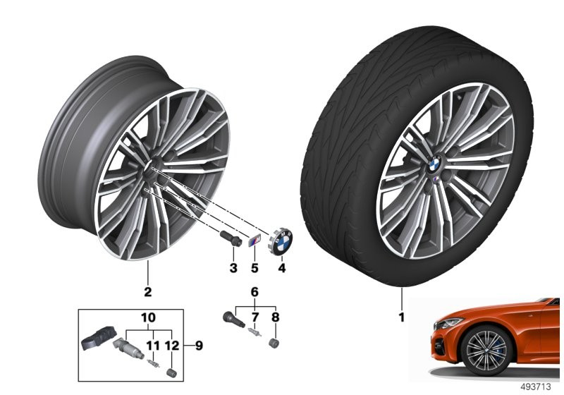 BMW 轻质合金轮辋 双轮辐 790M - 18