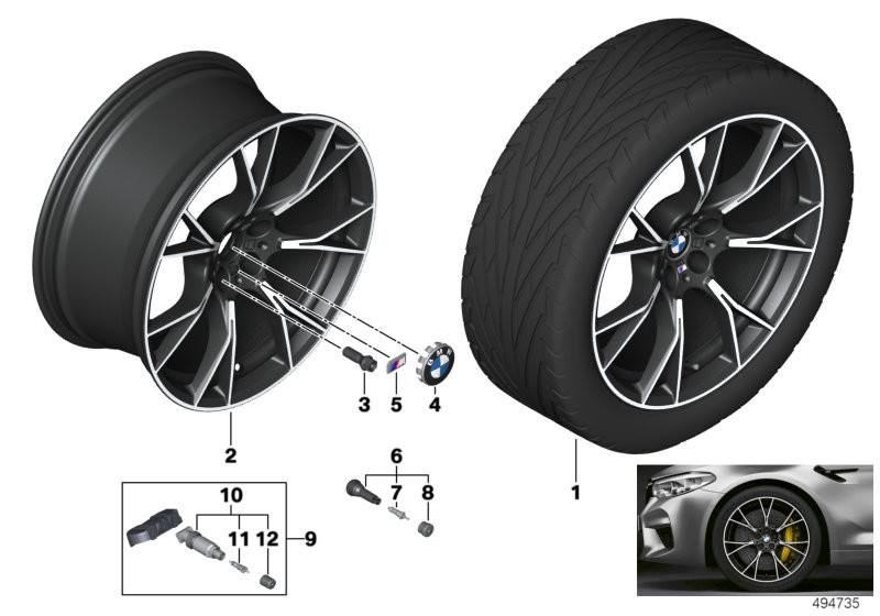 BMW 轻金属车轮 Y 型轮辐 789M - 20