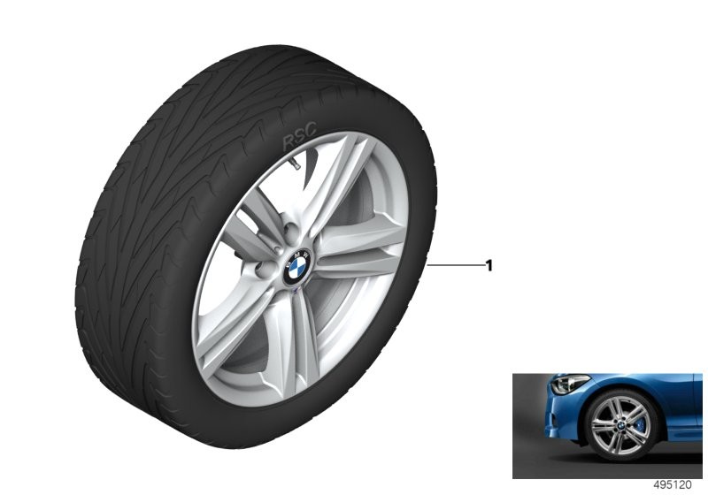 BMW alloy wheel M star spoke 386M 18''