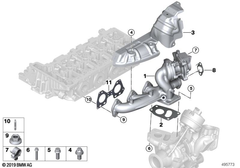 Exhaust turbocharger w.exhaust manifold