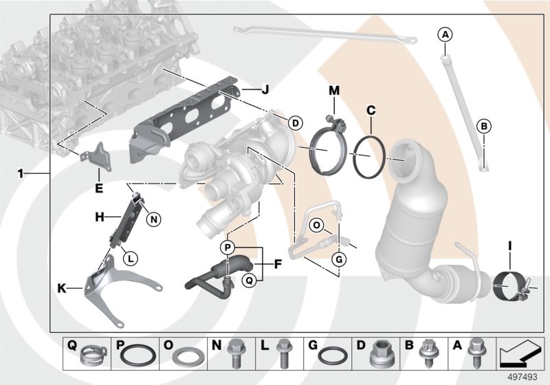 Exh.turbocharger and installation kit