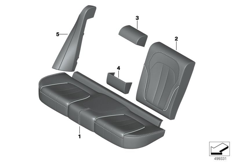 Indiv.cover basic seat, rear