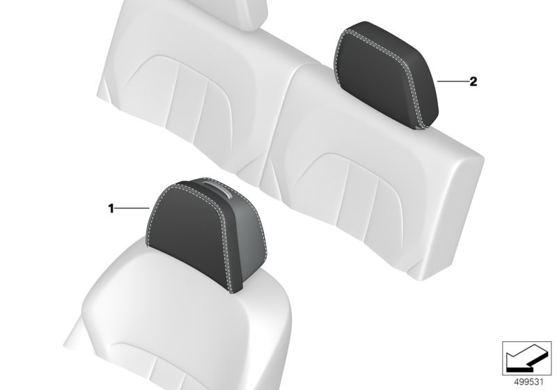 Ind. headrest, comfort seat, rear