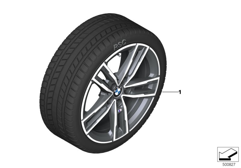 Wint.wheel w.tyre M dble sp. 550M - 17