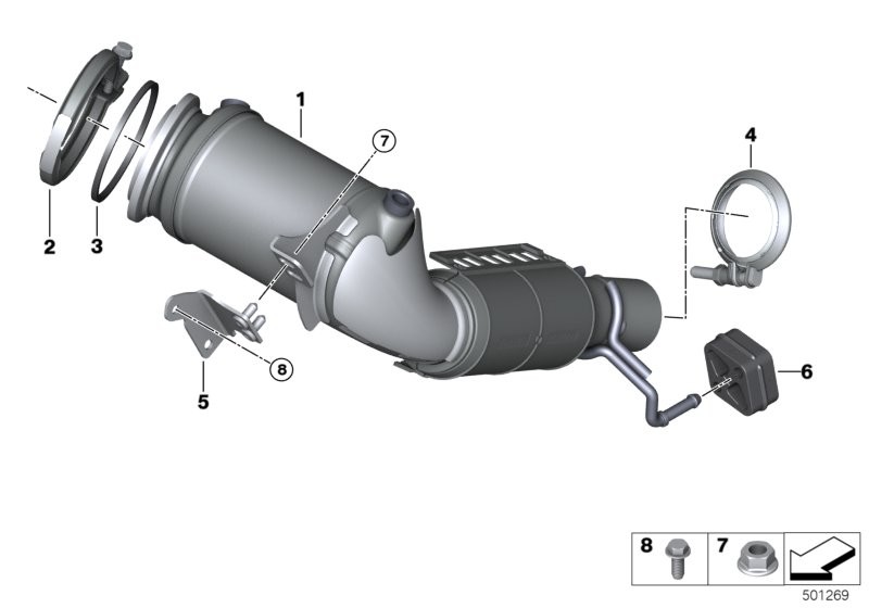Engine-compartment catalytic converter