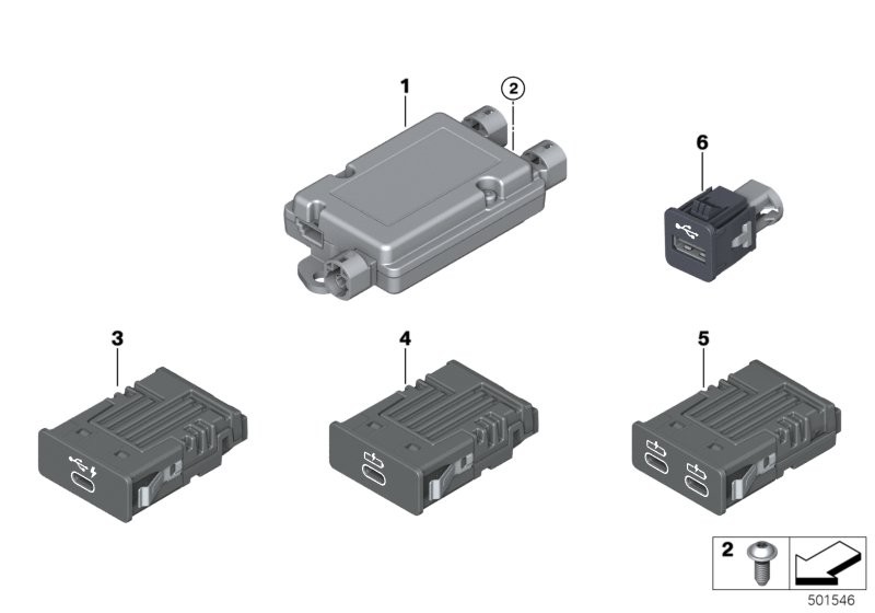 USB jednotlivé díly