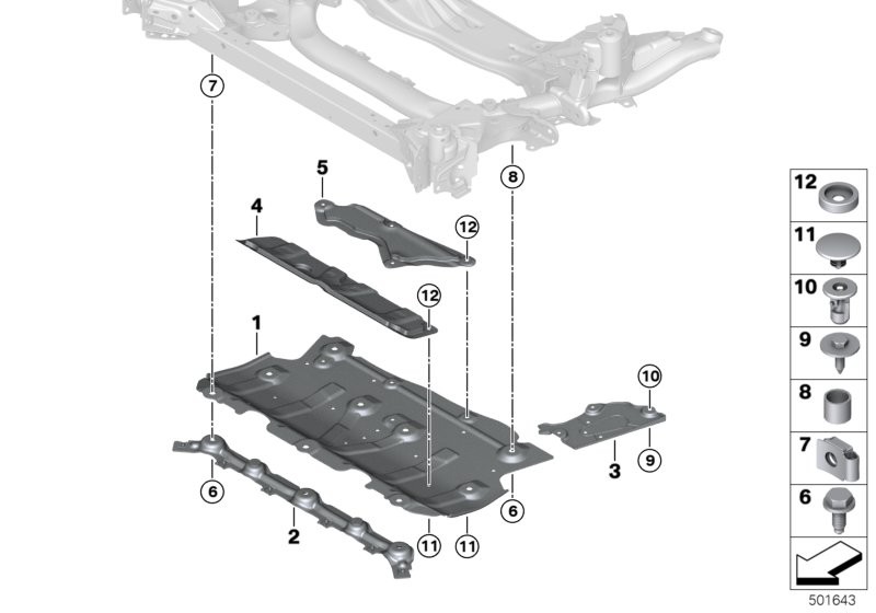 Front axle support AWD underride prot.