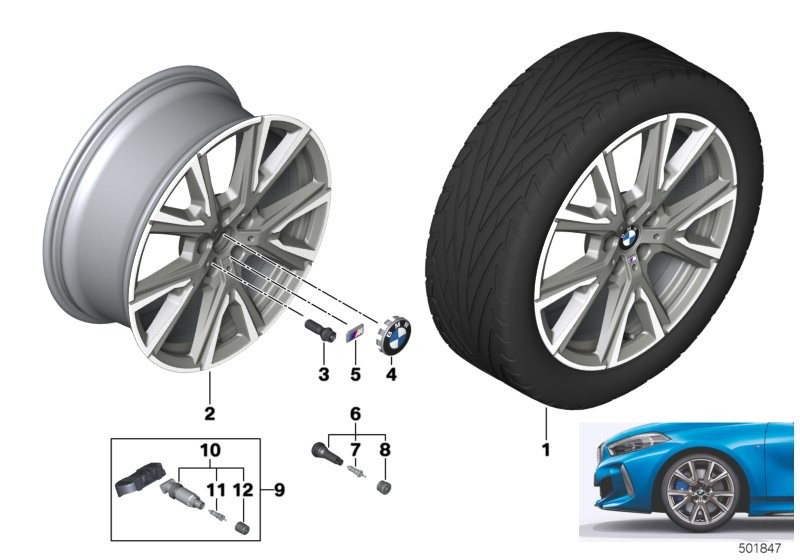 BMW light-alloy wheel V-spoke 557M - 19