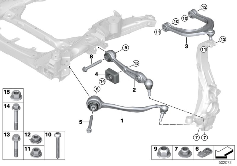 Frnt axle support,wishbone/tension strut