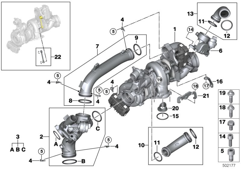 Exhaust turbocharger high pressure