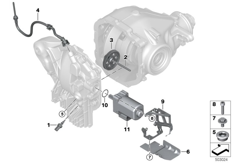 Rear axle differential / add-on parts