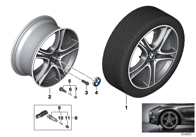BMW lt-alloy wheel dbl spk 361 - 18