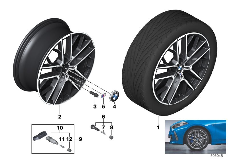 BMW lt-alloy wheel dbl spk 555M - 19
