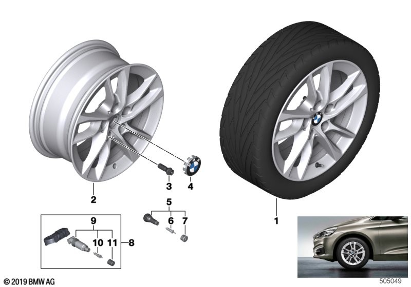 BMW lt-alloy wheel dbl spk 474 - 16