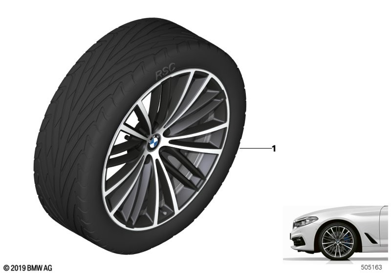 BMW 轻金属车轮 V 型轮辐 635 - 19