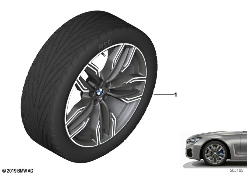 BMW lt-alloy wheel M dbl spk 760M - 20