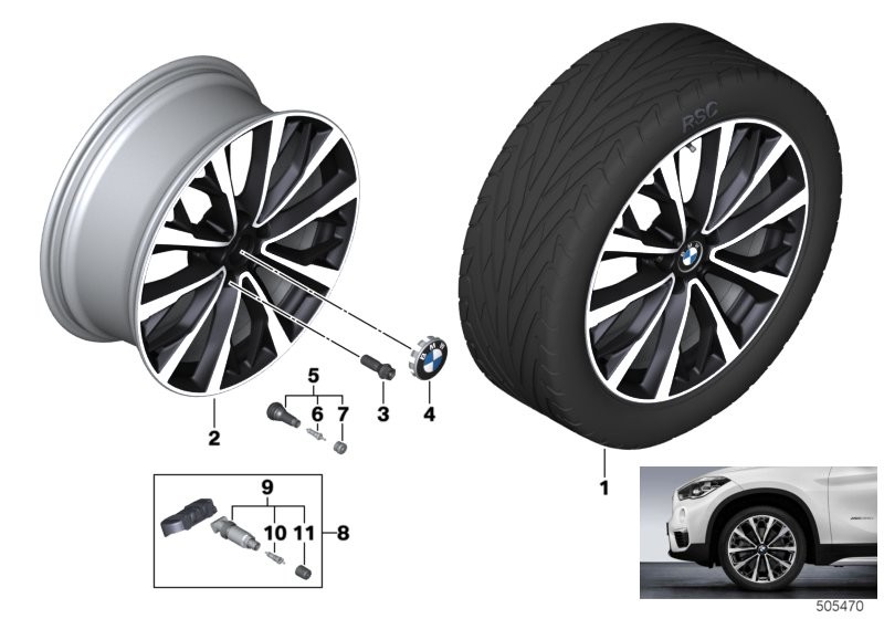 BMW lt-alloy wheel V-spoke 573 - 19