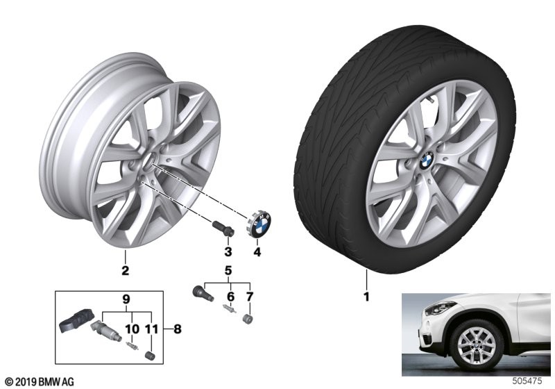 BMW lt-alloy wheel V-spoke 574 - 17