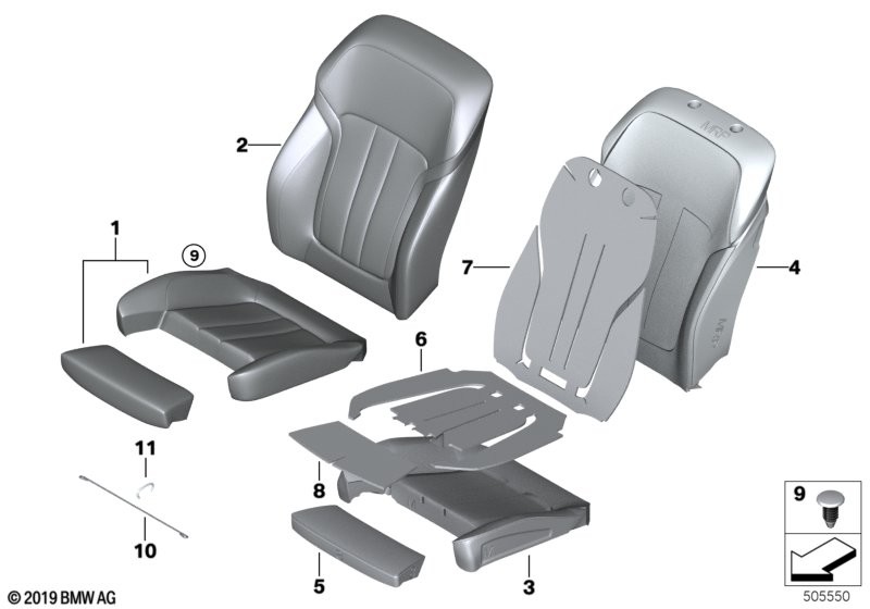 Seat, front, cushion& cover,comfort seat