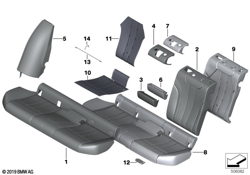 Seat, rear, cushion and cover