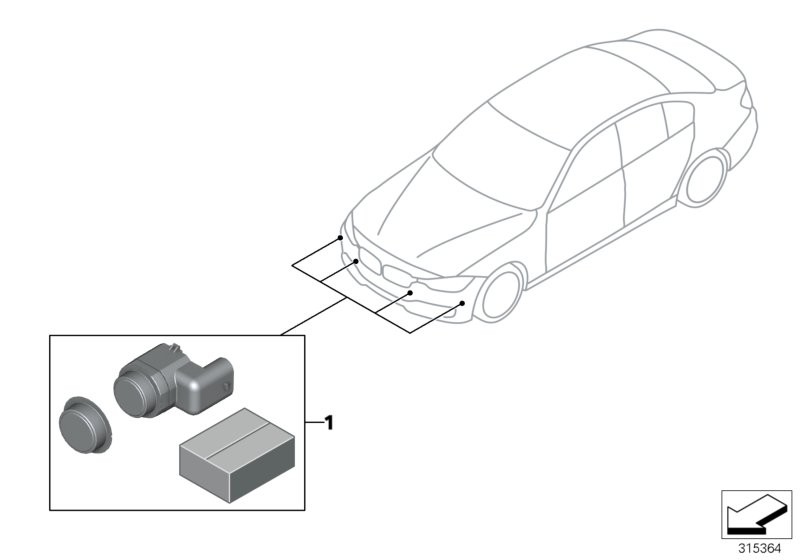 BMW Kit montagg., Park Distance Control ant.