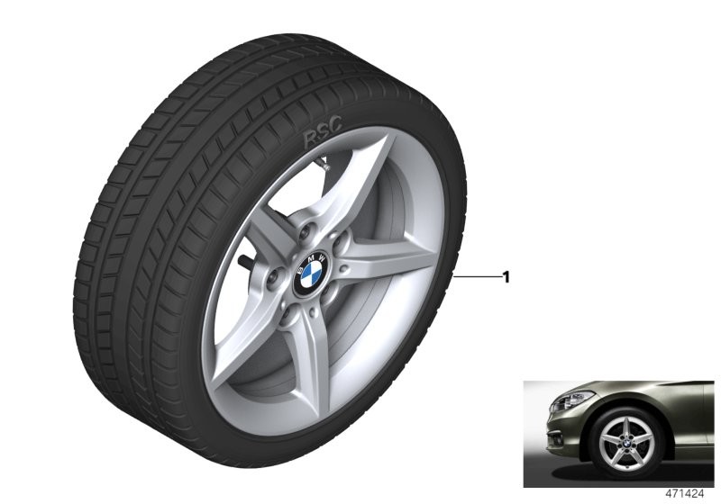BMW Ruota inv.compl.razze a stella 654 - 16