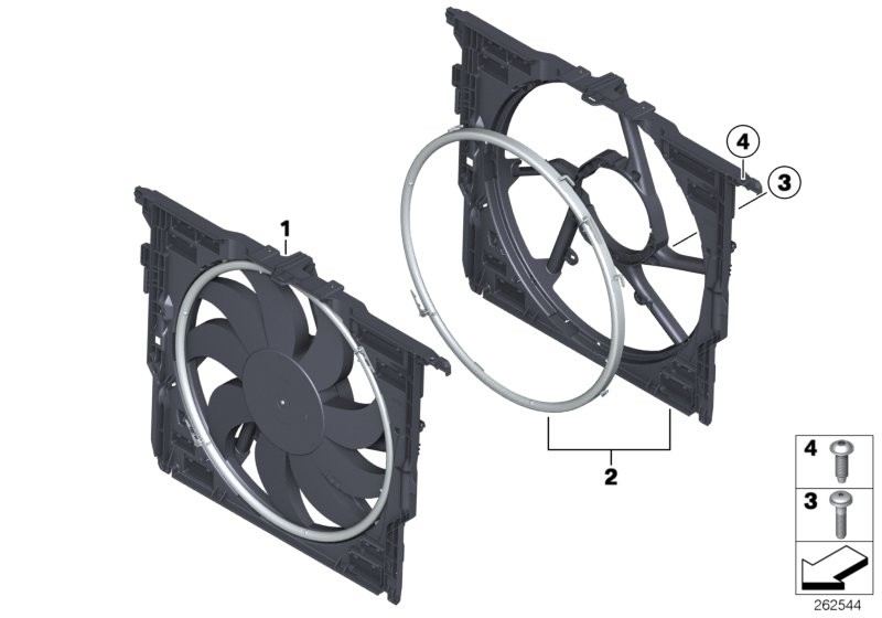 BMW Telaio ventilatore, pezzi montabili