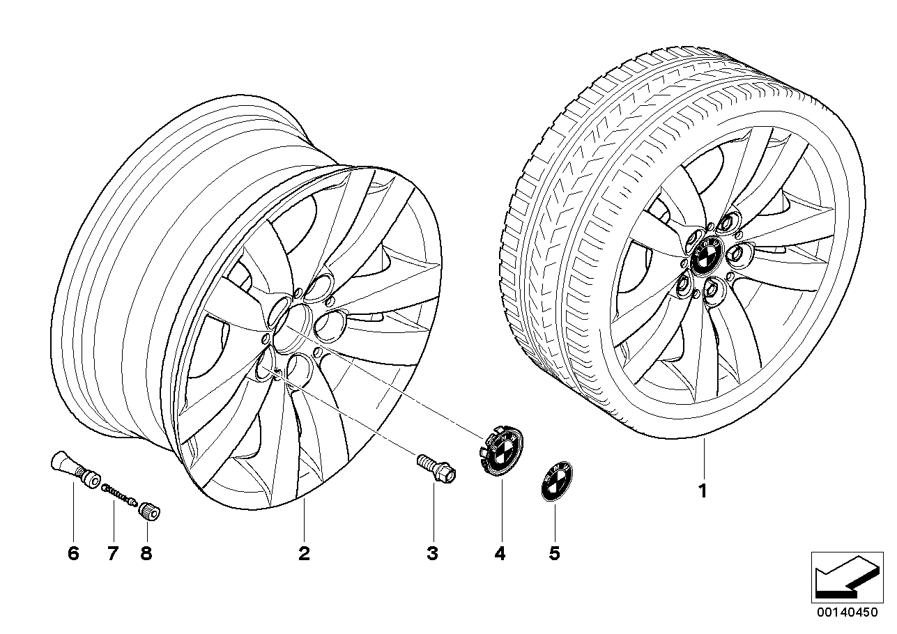 BMW Cerchio in lega BMW M doppi raggi 161