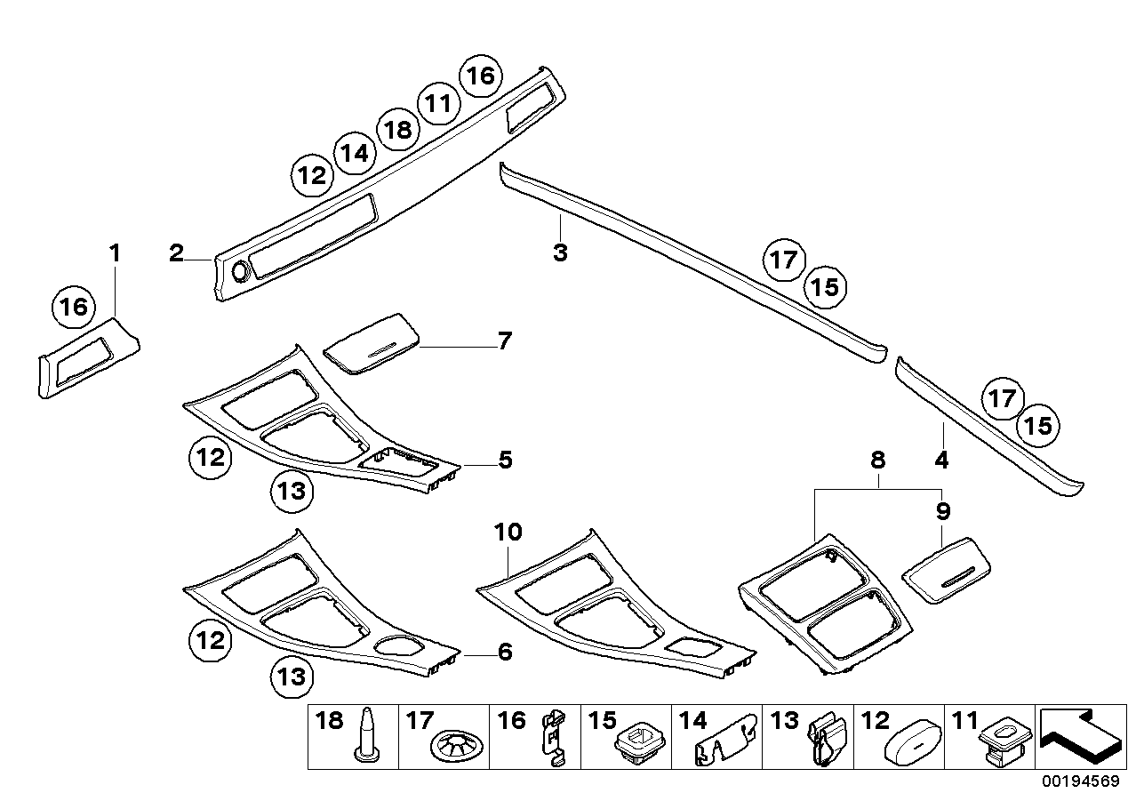 BMW Modanature interno lucide nero