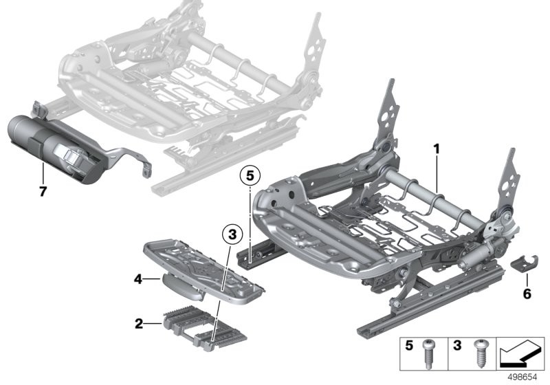 BMW Sedile anteriore, telaio sedile
