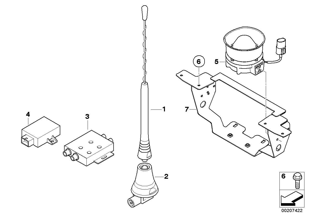 BMW Vett. di rappr. antenna radio/amplif.
