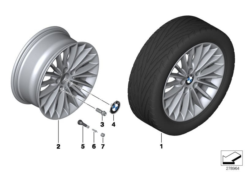 BMW BMW 경합금 휠, 멀티 스포크 414 - 17''
