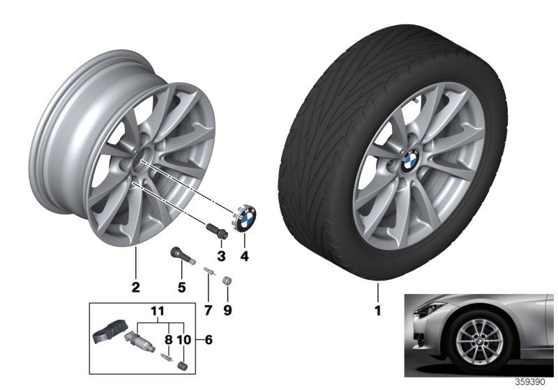 BMW BMW 경합금 휠, V-스포크 390 - 16''