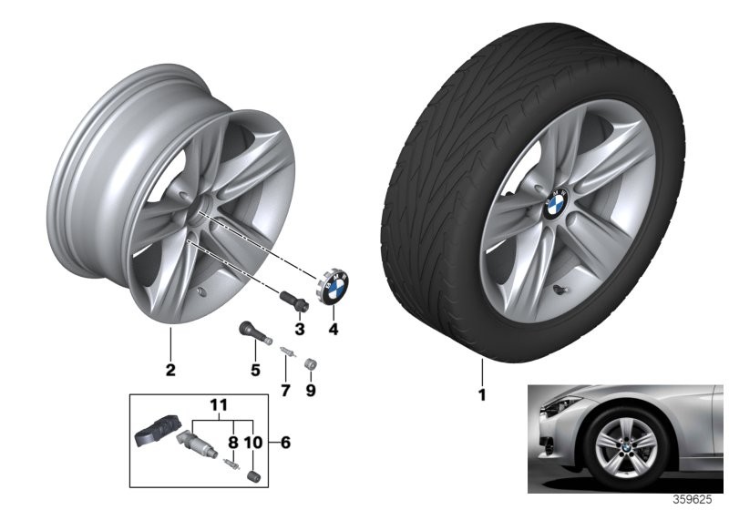BMW BMW 경합금 휠, 스타 스포크 391 - 16''