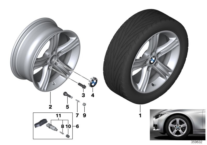 BMW BMW 경합금 휠, 스타 스포크 393 - 17''