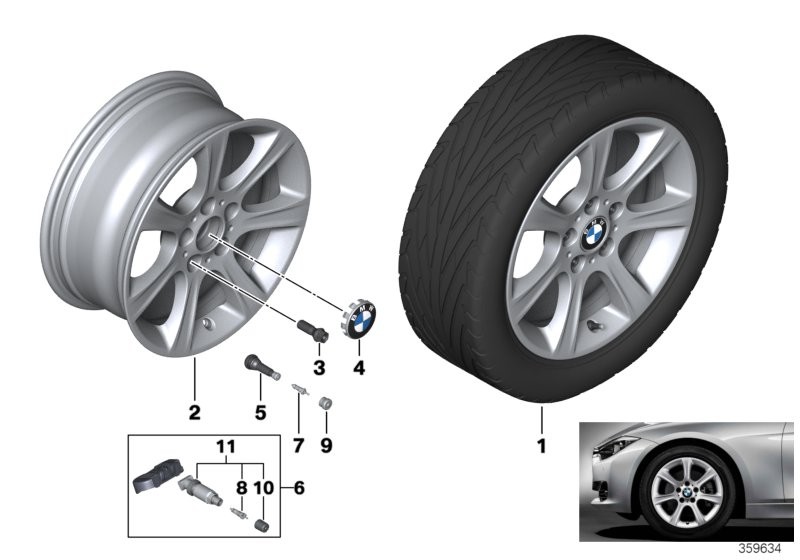 BMW BMW 경합금 휠, 스타 스포크 394 - 17''